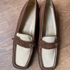 Franco Sarto Women's Brown and Tan Leather Loafers